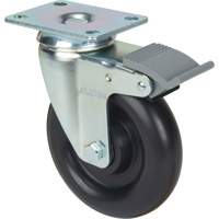 Caster, Swivel with Brake, 5" (127 mm), Polyolefin, 250 lbs. (113.4 kg) MP580 | NTL Industrial