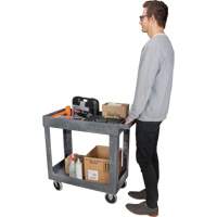 Utility Service Cart, 2 Tiers, 16-1/2" x 32-1/2" x 34-1/2", 550 lbs. Capacity NTL Industrial