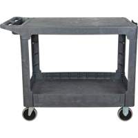 Flat-Shelf Utility Service Cart, 2 Tiers, 25-1/4" x 32-1/4" x 44", 550 lbs. Capacity NTL Industrial