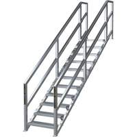 SmartStairs 11-16 Steps Modular Construction Stair System, 120" H NTL Industrial