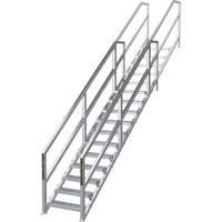SmartStairs 11-16 Steps Modular Construction Stair System, 120" H NTL Industrial