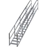 SmartStairs 17-21 Steps Modular Construction Stair System, 157-1/2" H NTL Industrial