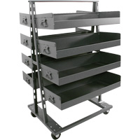 Chariot &agrave; cadre en A robuste &agrave; deux c&ocirc;t&eacute;s avec 8 grands plateaux &agrave; rebords, 38" x 30" x 63", Capacit&eacute; 2500 lb NTL Industrial