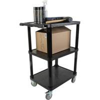 Utility Cart with Flat Shelf, 3 Tiers, 18-1/8" x 37-3/8" x 27-3/4", 330 lbs. Capacity NTL Industrial