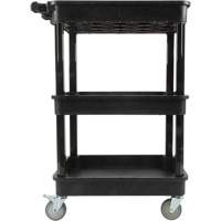 Utility Cart with Deep Lip Shelf, 3 Tiers, 19" x 39-1/2" x 28-1/4", 330 lbs. Capacity NTL Industrial