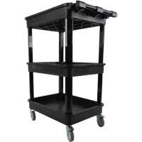 Utility Cart with Deep Lip Shelf, 3 Tiers, 19" x 39-1/2" x 28-1/4", 330 lbs. Capacity NTL Industrial