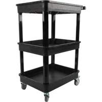 Utility Cart with Deep Lip Shelf, 3 Tiers, 19" x 39-1/2" x 28-1/4", 330 lbs. Capacity NTL Industrial