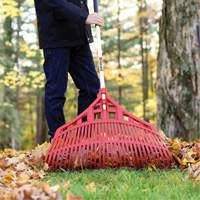 Leaf Rake, 24" Blade, Wood Handle, Plastic Blade NTL Industrial