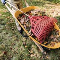 Leaf Rake, 24" Blade, Wood Handle, Plastic Blade NTL Industrial