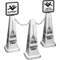 C&ocirc;nes de d&eacute;viation Lamba  Caution , Anglais avec pictogramme NTL Industrial