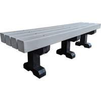 Banc de parc, Plastique recycl&eacute;, 72" lo x 17" la x 17" h, Gris NTL Industrial