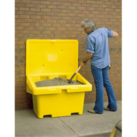 Salt Sand Container SOS™, With Hasp, 48" x 33" x 34", 18.5 cu. Ft., Yellow NJ117 | NTL Industrial