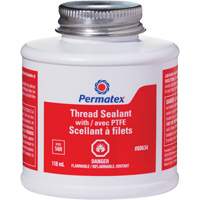 Thread Sealant with PTFE, Brush Top Bottle, 118 ml, -54°C - 150°C/-65°F - 300°F NIR857 | NTL Industrial