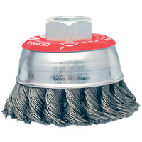 Brosse boisseau &agrave; fils li&eacute;s et nou&eacute;s &agrave; haute performance, 3" dia. x 10mm x 1,25" arbre NTL Industrial
