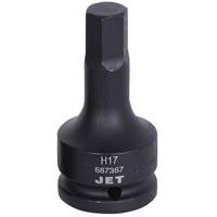 Impact Hex Bit, Hex, 17 mm x 3/4" Drive NTL Industrial