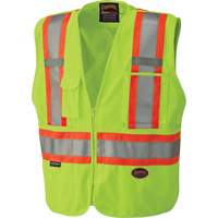 6936 5-Point Tear-Away Safety Vest, High Visibility Lime-Yellow, 2X-Large, Polyester NTL Industrial