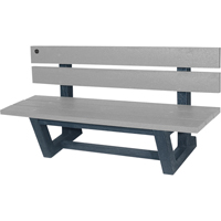 Outdoor Park Benches, Recycled Plastic, 60" L x 17" W x 17" H, Grey NJ024 | NTL Industrial