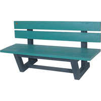 Outdoor Park Benches, Recycled Plastic, 60" L x 22-13/16" W x 29-13/16" H, Green NJ026 | NTL Industrial