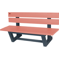 Outdoor Park Benches, Recycled Plastic, 60" L x 22-13/16" W x 29-13/16" H, Redwood NJ028 | NTL Industrial