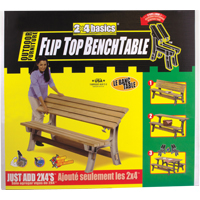 Basics<sup>®</sup> Flip Top Park Bench / Table, Plastic, 96" L x 26" W x 34" H, Sand NJ438 | NTL Industrial