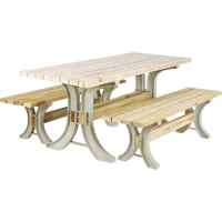 2x4 Basics<sup>®</sup> Picnic Table & Benches Kit, 8' L x 30" W, Sand NJ439 | NTL Industrial