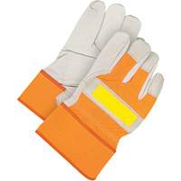 Gants d'ajusteur classiques haute visibilit&eacute;, Taille unique, Paume en Cuir fleur de vache, Doublure en Molleton NTL Industrial