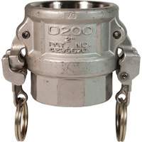 Coupleur &agrave; came et cannelure EZ Boss-Lock, Acier inoxydable, Type D, 1", NPT femelle, 250 PSI NTL Industrial