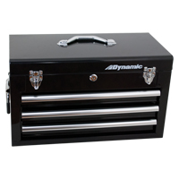 Hand Tool Box with Drawers, 10" D x 20" W x 12" H, Black NTL Industrial