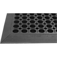 Competitor Series Mats, Slotted, 3' x 5' x 7/8", Black, Natural Rubber NTL Industrial