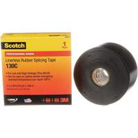 Ruban d'&eacute;pissage sans support en caoutchouc de calibre professionnel Scotch, 50,8 mm (2") la x 9 m (30') lo, 30 mils, Noir NTL Industrial