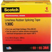 Scotch&reg; Professional Grade Linerless Rubber Splicing Tape, 50.8 mm (2") W x 9 m (30') L, 30 mils, Black NTL Industrial