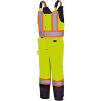 5041BB Waterproof Quilted Bib Pants, Polyester, Large, High Visibility Lime-Yellow NTL Industrial
