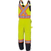 5041BB Waterproof Quilted Bib Pants, Polyester, Large, High Visibility Lime-Yellow NTL Industrial