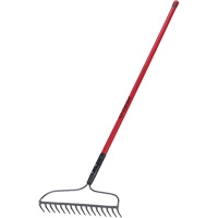 Bow Rake, Fibreglass Handle, 66" L, 16-4/5" Blade, 16 Tines NTL Industrial