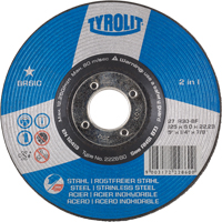 Basic 2-in-1 Grinding Wheel, 4-1/2" x 1/4", 7/8" Arbor, Type 27 NTL Industrial