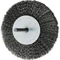 Circular Crimped Wire End Brushes, 4", 0.008" Fill, 1/4" Shank NU464 | NTL Industrial