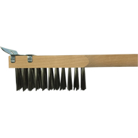 Brosse de nettoyage avec racloir, Acier inoxydable, 3 x 10 rangs de fils, Longueur 20" NTL Industrial