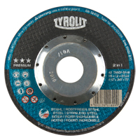 Premium 2 In 1 Thincut Cut-Off Wheel, 4-1/2" x 0.045", 7/8" Arbor, Type 27, Aluminum Oxide, 13300 RPM NTL Industrial