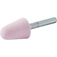 Vitrified Bond Mounted Point, A5, Aluminum Oxide, 3/4" Dia., 1-1/8" L, 80 Grit NTL Industrial