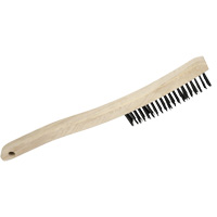 3LH Hand Scratch Brush, Carbon Steel, 3 x 19 Wire Rows, 13-3/4" Long NTL Industrial