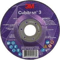 Cubitron 3 meule a moyeu d&eacute;port&eacute;, 4-1/2" x 1/4", Arbre 7/8", C&eacute;ramique, Type T27 NTL Industrial