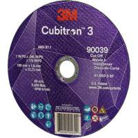 Cubitron 3 Cut-Off Wheel, 7" x 0.09", 7/8" Arbor, Type T27, Ceramic, 8500 RPM NTL Industrial