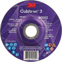 Meule &agrave; tronçonner Cubitron 3, 5" x 0,04", Arbre de 7/8", Type 27, C&eacute;ramique, 60 Tr/min NTL Industrial
