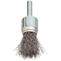 Stem Mounted Crimped Wire Brush, 3/4", 0.006" Fill, 1/4" Shank NZ785 | NTL Industrial