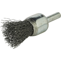 Stem Mounted Crimped Wire Brush, 3/4", 0.014" Fill, 1/4" Shank NZ786 | NTL Industrial