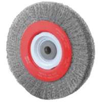 Crimped Bench Wheel, 8" Dia., 0.014" Fill, 1/2"-2 Arbor NTL Industrial