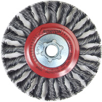 Full Cable Twist Wire Wheel, 4" Dia., 0.02" Fill, 5/8"-11 Arbor, Steel NTL Industrial