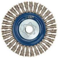 Stringer Bead Knot Wire Brush For Angle Grinders, 5" Dia., 0.02" Fill, 5/8"-11 Arbor, Stainless Steel NTL Industrial