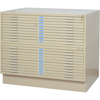 Classeurs en acier pour plans, 10 Tiroirs, 46-3/8" la x 35-3/8" p x 16-1/2" h NTL Industrial