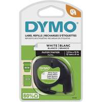 &eacute;tiquettes pour &eacute;tiqueteuse LetraTag Plus LT-100H, 12 mm x 13', Noir sur blanc NTL Industrial